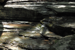 Stream flowing over rocks in Thacher Park
